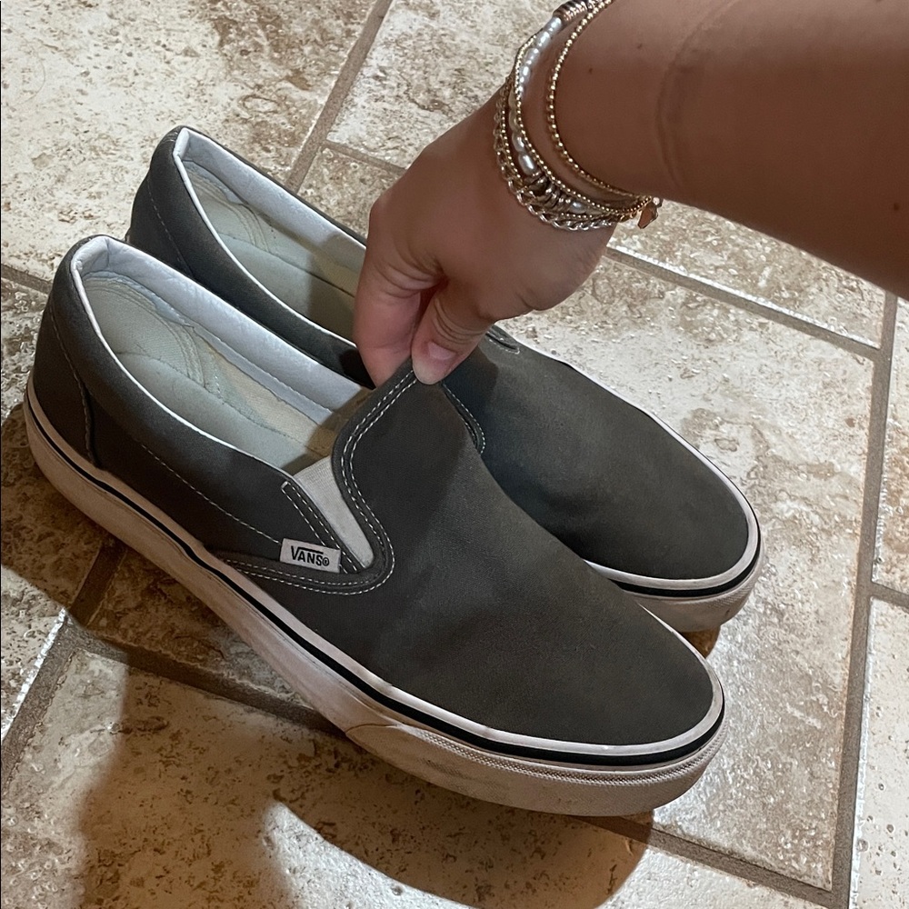 Vans Men's Gray Slip-On Sneakers